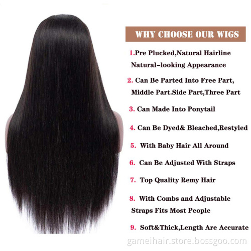 Invisible knots 360 transparent  100% human hair  lace front wigs for black women human hair
